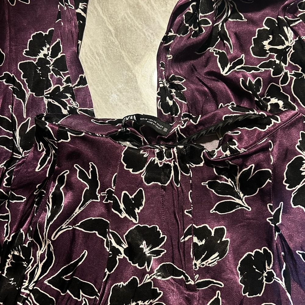 Zara Purple Floral Jumpsuit